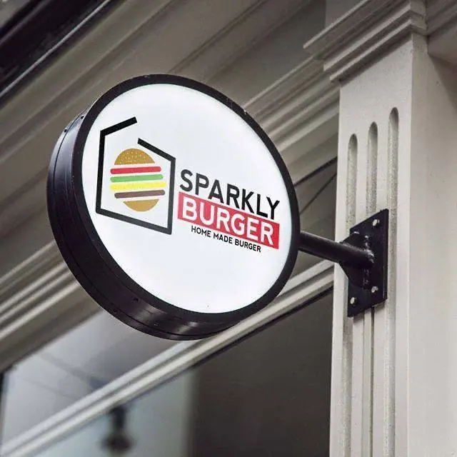 Sparkly Burger — projecting sign